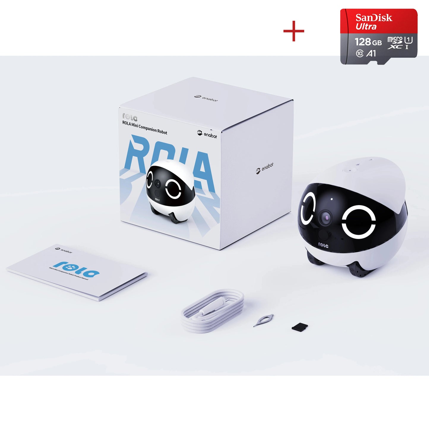 ROLA Mini 2K Wi-Fi Camera Robot with Motion Tracking & 2-Way Audio