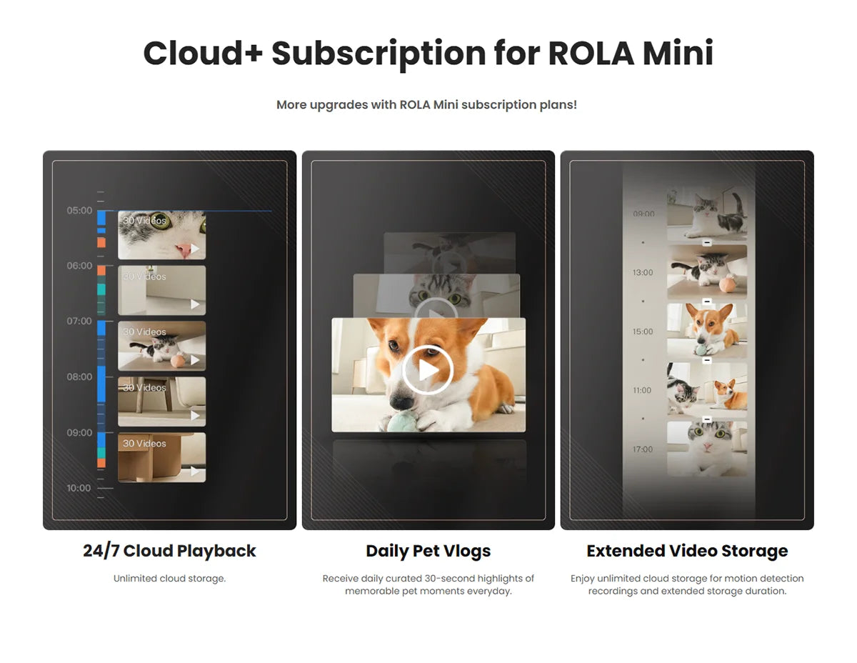 ROLA Mini 2K Wi-Fi Camera Robot with Motion Tracking & 2-Way Audio