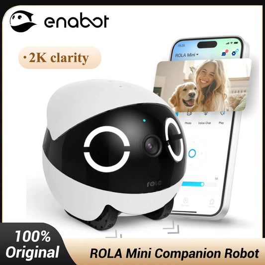 ROLA Mini 2K Wi-Fi Camera Robot with Motion Tracking & 2-Way Audio